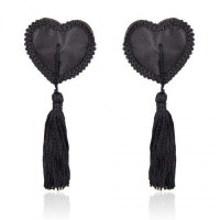 Toyz4Lovers Bielizna-Heart Nipples Tassels BLACK