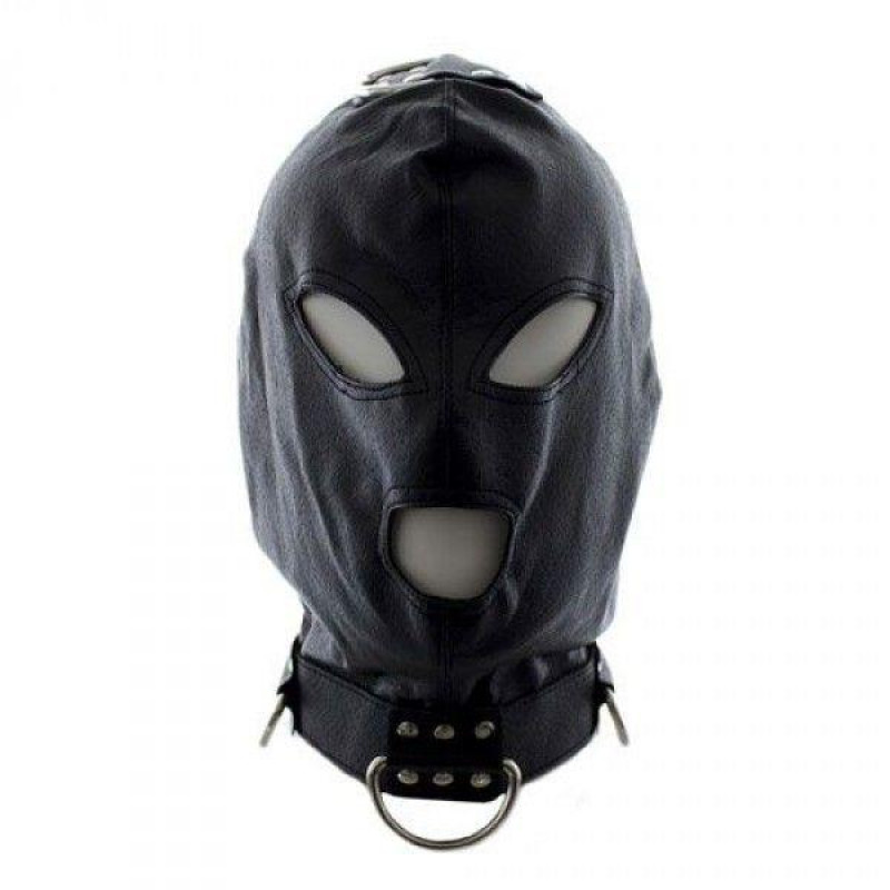 Toyz4Lovers Maska-Bondage Hook Mask+Collar BLACK
