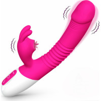 B - Series Fox Wibrator- Silicone Vibrator USB 7 Powerful Licking and Thrusting Modes