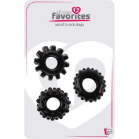 Dream Toys ALL TIME FAVORITES SET OF 3 COCKRINGS BLACK