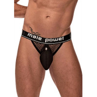 Male Power Gaiļa gredzens Jock - L/XL - melns