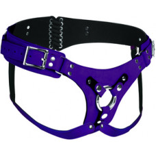 Xr Brands Bodice Deluxe - Leather Corset Harness - Purple