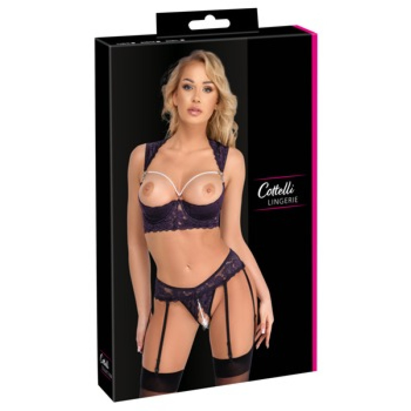 Cottelli Lingerie Plauktu krūštura komplekts Purpurs 80B/M