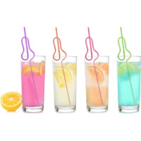 Little Genie Productions Glitterati Silly Penis Straws, 8