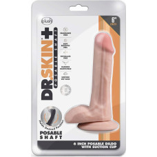 Blush DR. SKIN PLUS  6 INCH POSABLE DILDO WITH BALLS  VANILLA