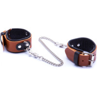 Whips Collections Kajdanki-WHIPS kajdanki damskie na ręce, koniakowe
