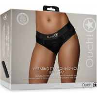 Ouch! By Shots Vibrējoša siksna Augsta piegriezuma biksīte - M/L - melna