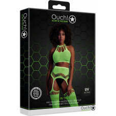 Ouch! By Shots Kaheosaline Crop top ja sukad – üks suurus – neoonroheline