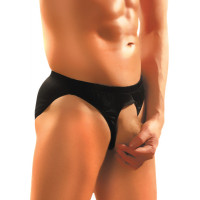 Male Power Pouchless Brief - One Size - Black