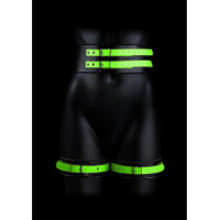 Ouch! By Shots Thigh Cuffs with Belt and Handcuffs - Glow in the Dark - S/M