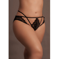 Le Désir By Shots Léna - Brief with Open Crotch and Buttocks, Adjustable Sliders and Golden Details - Plus Size