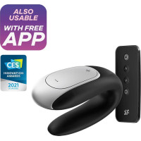 Satisfyer Double Fun — partnera vibrators — melns