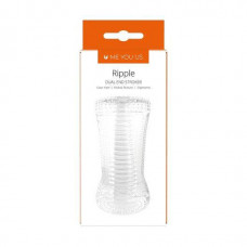 Me You Us Masturbator- Me You Us Ripple Dual End Stroker Male Masturbator Transparent