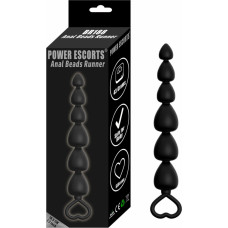 Power Escorts Plug-Power Escorts - Anal Beads Runner - Silicone-Black