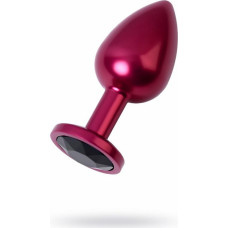 Metal By Toyfa Red anal plug TOYFA Metal with black gem