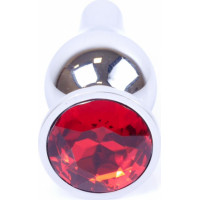 B - Series Heavyfun Plug-Jewellery Silver BUTT PLUG- Red