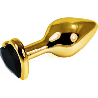 Lovetoy Gold Heart Plug Black