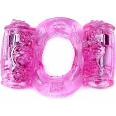 B - Series Easylove Pierścień-Vibrating CockRing Double Pink