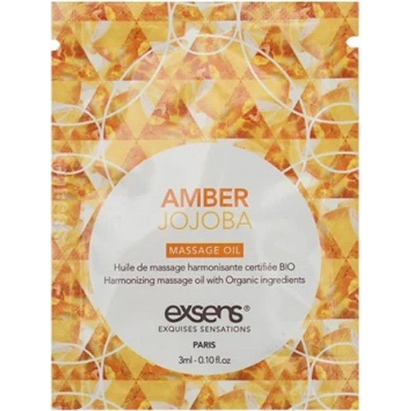 Exsens AMBER JOJOBA Organic Massage Oil with stones (3 ml x 10 szt.)