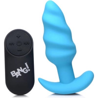 Xr Brands Vibrating Silicone Swirl Butt Plug with Remote Control