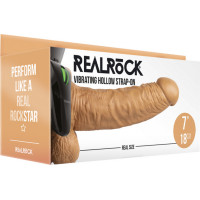 Realrock By Shots Vibrējoša doba siksna ar bumbiņām - 7 / 18 cm