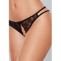 Allure Atvērtas mežģīņu biksītes ar dubultām sānu saitēm – viens izmērs