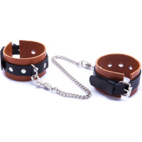 Whips Collections Kajdanki-WHIPS kajdanki męskie na ręce, koniakowe