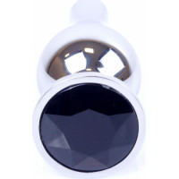 B - Series Heavyfun Plug-Jewellery Silver BUTT PLUG- Black