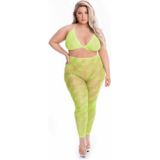 Pink Lipstick Lingerie ALL ABOUT LEAF BRA SET GRN, PLUS SIZE