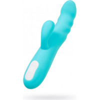 JOS Vibrator-rotator with clitoral stimulation JOS MERRY-SWI, silicone, blue, 20.7 cm