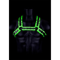 Ouch! By Shots Bulldog Harness with Buckle - Glow in the Dark - L/XL