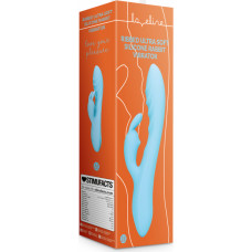 Loveline By Shots Ribbed Ultra Soft Silicone Rabbit Vibrator - Glacial Blue