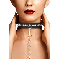 Ouch! By Shots Diamond Studded Collar with Leash