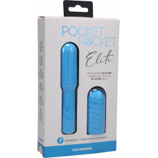Doc Johnson Elite - Mini Vibratorius su keičiamu priedu - 4 / 10 cm