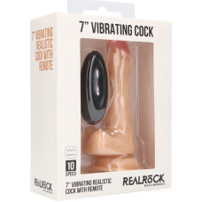 Realrock By Shots Vibrējošs reālistisks gailis ar sēklinieku maisiņu - 7/18 cm