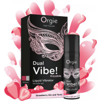 Orgie Dual Vibe! Kissable Liquid Vibrating Strawberry Gin And Tonic