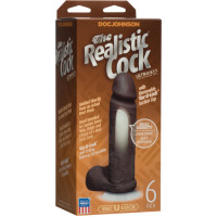 Doc Johnson Realistic Cock with Balls - Removable Vac-U-Lock Suction Cup - ULTRASKYN - 6 / 16 cm - Chocolate