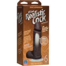 Doc Johnson Realistic Cock with Balls - Removable Vac-U-Lock Suction Cup - ULTRASKYN - 6 / 16 cm - Chocolate