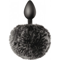 Sweet Caress BLACK POMPOM ANAL PLUG