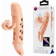 Romance - Penis sleeve,  TPE material,vibration, battery LR41*3, Flesh