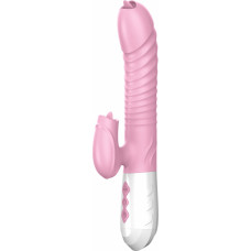 B - Series Fox Wibrator-Silicone Vibrator USB 7 Function and Thrusting Function / Heating, pink