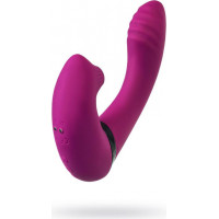 JOS Vibrator with clitoral stimulator JOS Spin, silicone, purple, 23 cm