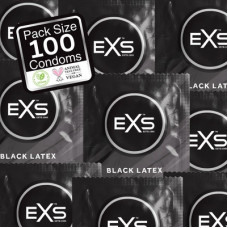 EXS Black Latex Condoms - Condoms - 100 Pieces