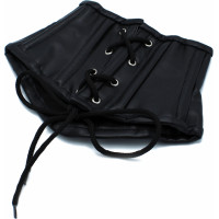 Kiotos Leather Black Leather Lace-Up Corset Collar