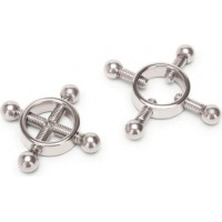 Prowler Red 4 Way Screw Nipple Clamp - Silver