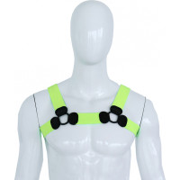 Kiotos Leather Elastic Chest Harness Green S/M