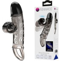 Romance - Penis sleeve,  TPE material,vibration, battery LR41*3, Black