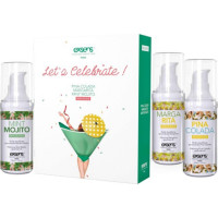 Exsens LET'S CELEBRATE! Warming gourmet massage  oils (Mint Mojito, Margarita, Pina Colada) 3 x 30ml