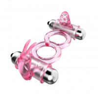 Baile - BUNNY SNUGGLES COCK CLIT RING, 10 vibration functions