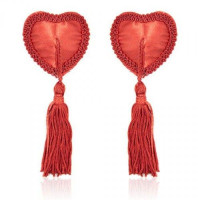 Toyz4Lovers Bielizna-Heart Nipples Tassels RED